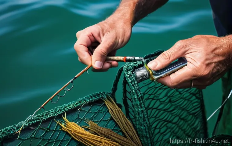 낚시터 쓰레기 처리 방법 - **Prompt:** "A serene, wide-angle shot of a responsible angler on the banks of a beautiful, clear Fr...